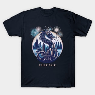 Celestial Dragon Over Chicago - 2024 Lunar New Year T-Shirt